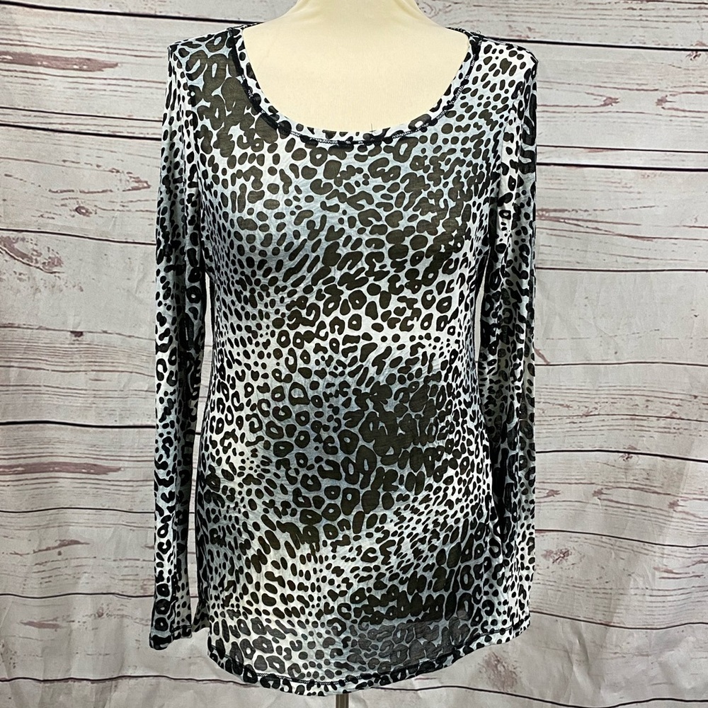 Express Sheer Leopard Print Top